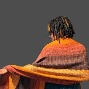 Handwoven XL Cotton Wrap – Sunset Hues